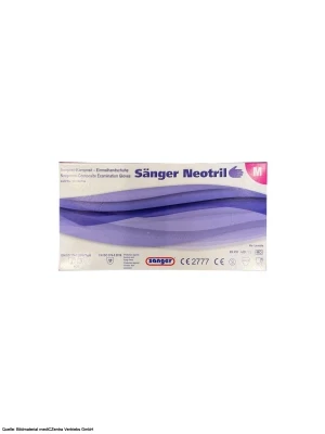 Sänger GmbH Neotril Neopren-Handschuhe Gr. M (7-7,5), unsteril, puderfrei, geraut, 100 Stck.